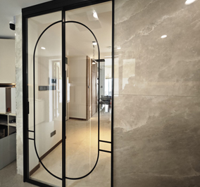 Black Aluminium Glass Sliding Door