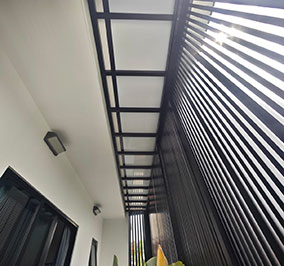 Black Aluminium Awning with Aluminium Composite Panel