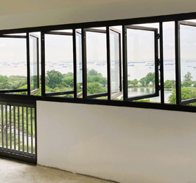 Black Aluminium Glass Easy Fold Window